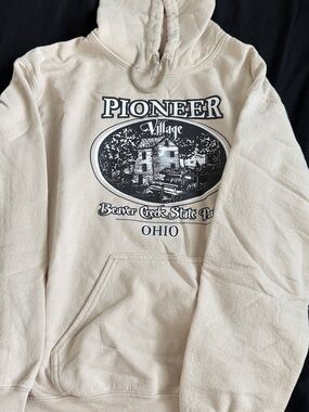 Pioneer Village Ohio Graphic Hoodie - Cream